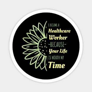 Social Worker Sunflower Design Gifts Magnet